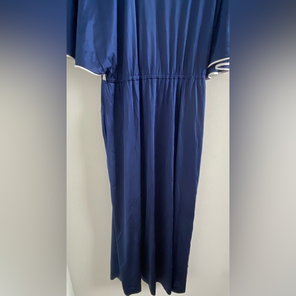 Vanity Fair Vintage Blue Satin House Coat Robe Dress Size P (Small) - Picture 7 of 7